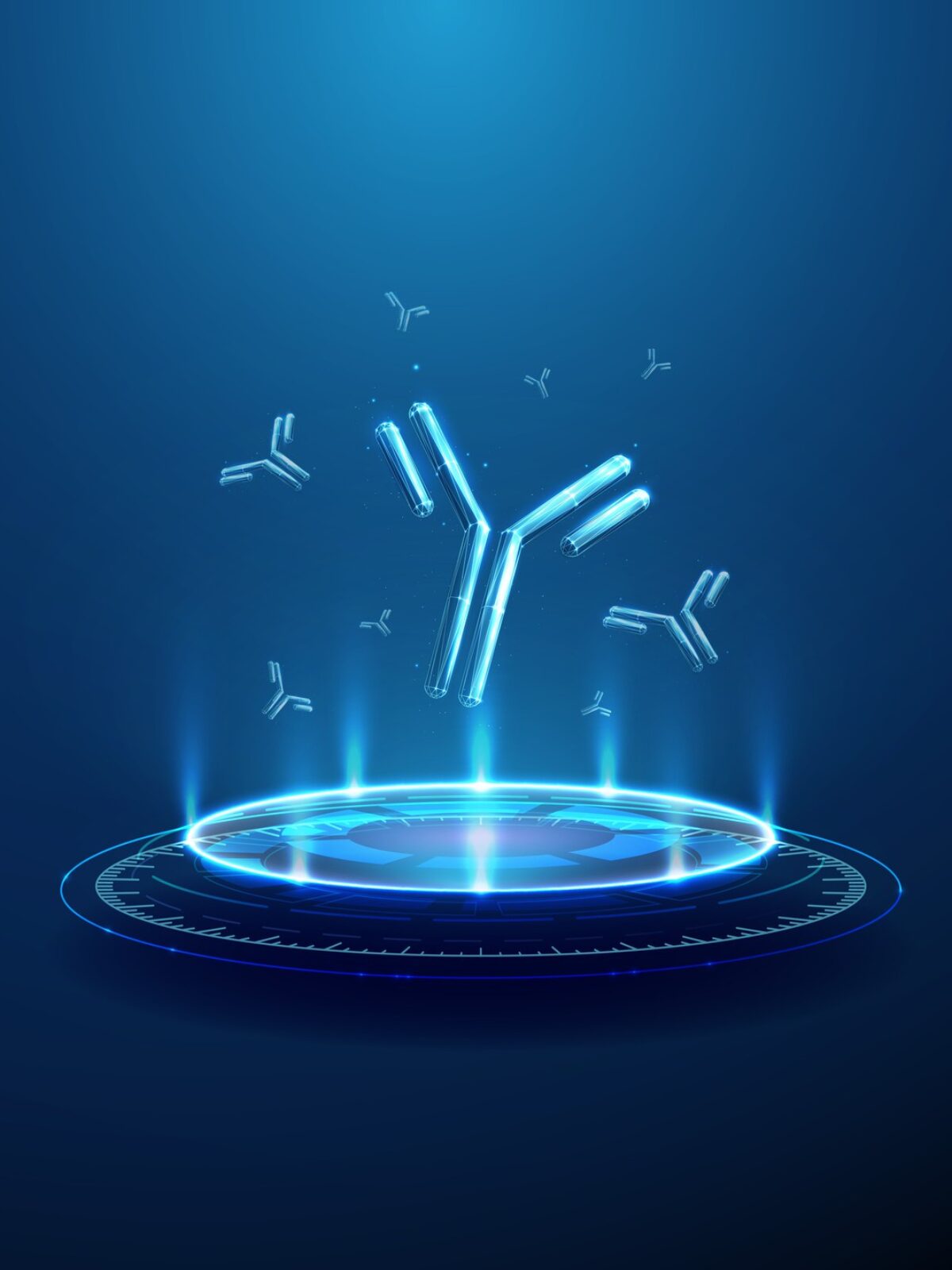 Antibodies in blue background