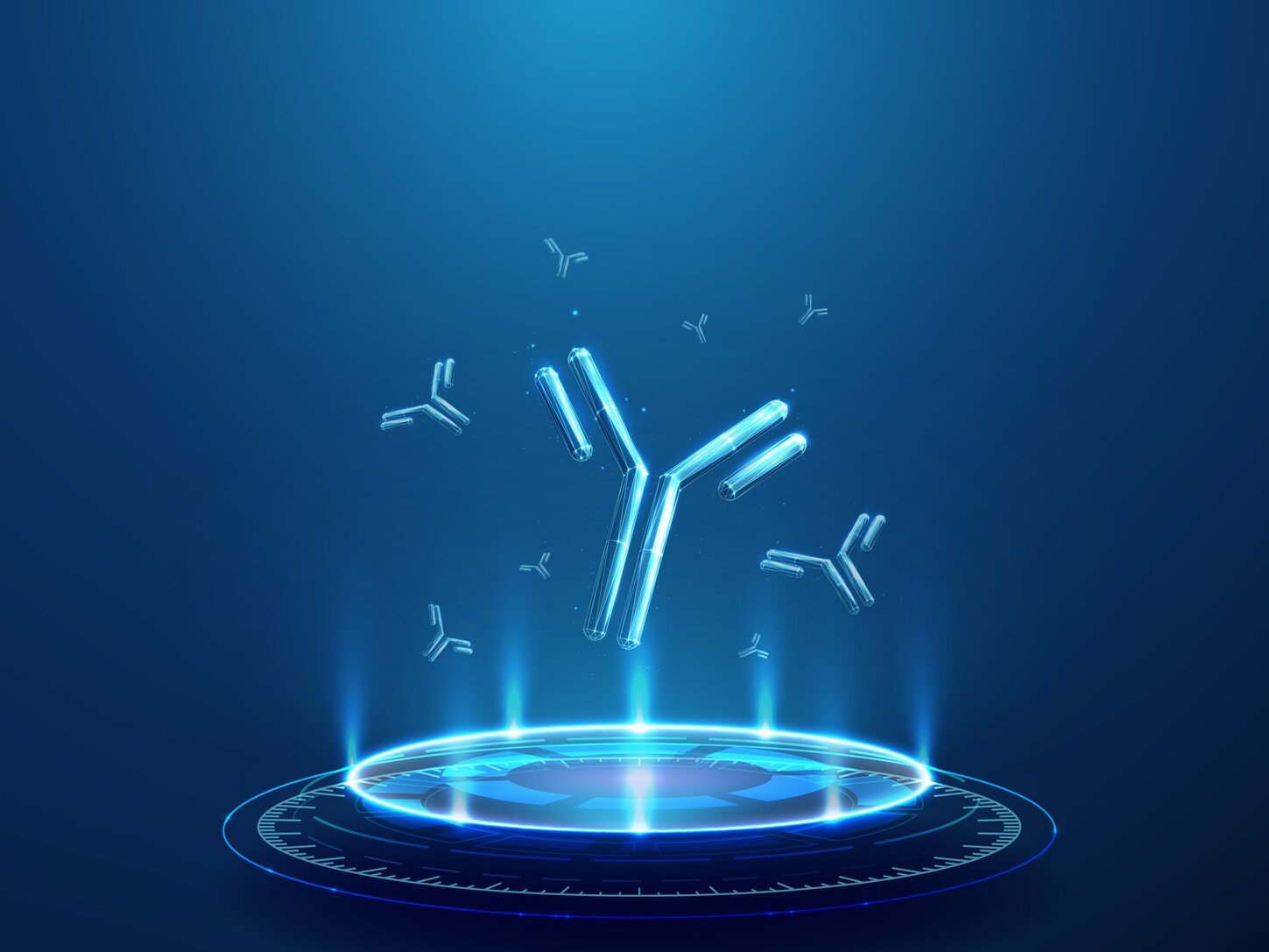 Antibodies in blue background